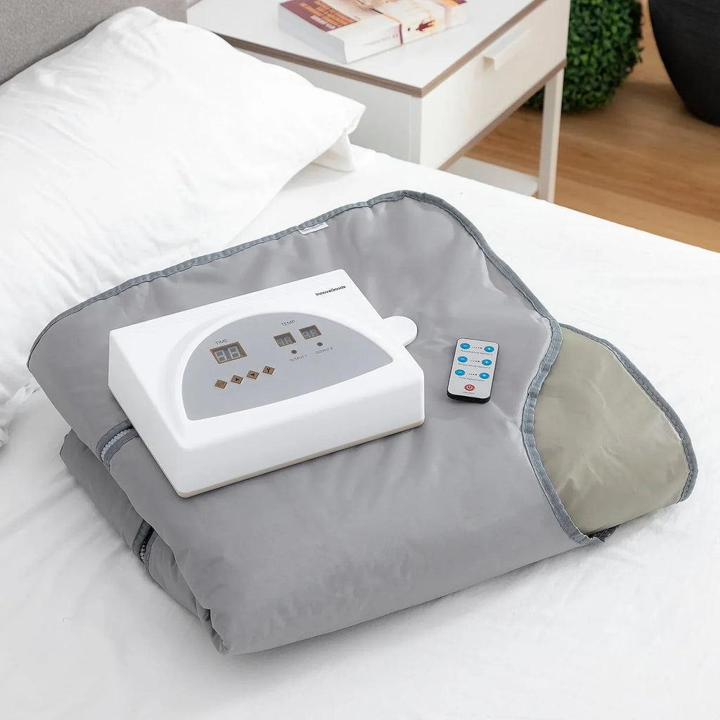 InnovaGoods® Manta Electrica, Manta Electrica Sauna de Calor Infrarrojo, Manta termica Apta para Todo el Cuerpo, Manta Sauna de Calor infrarrojo Potencia la eliminación de Grasas y toxinas.