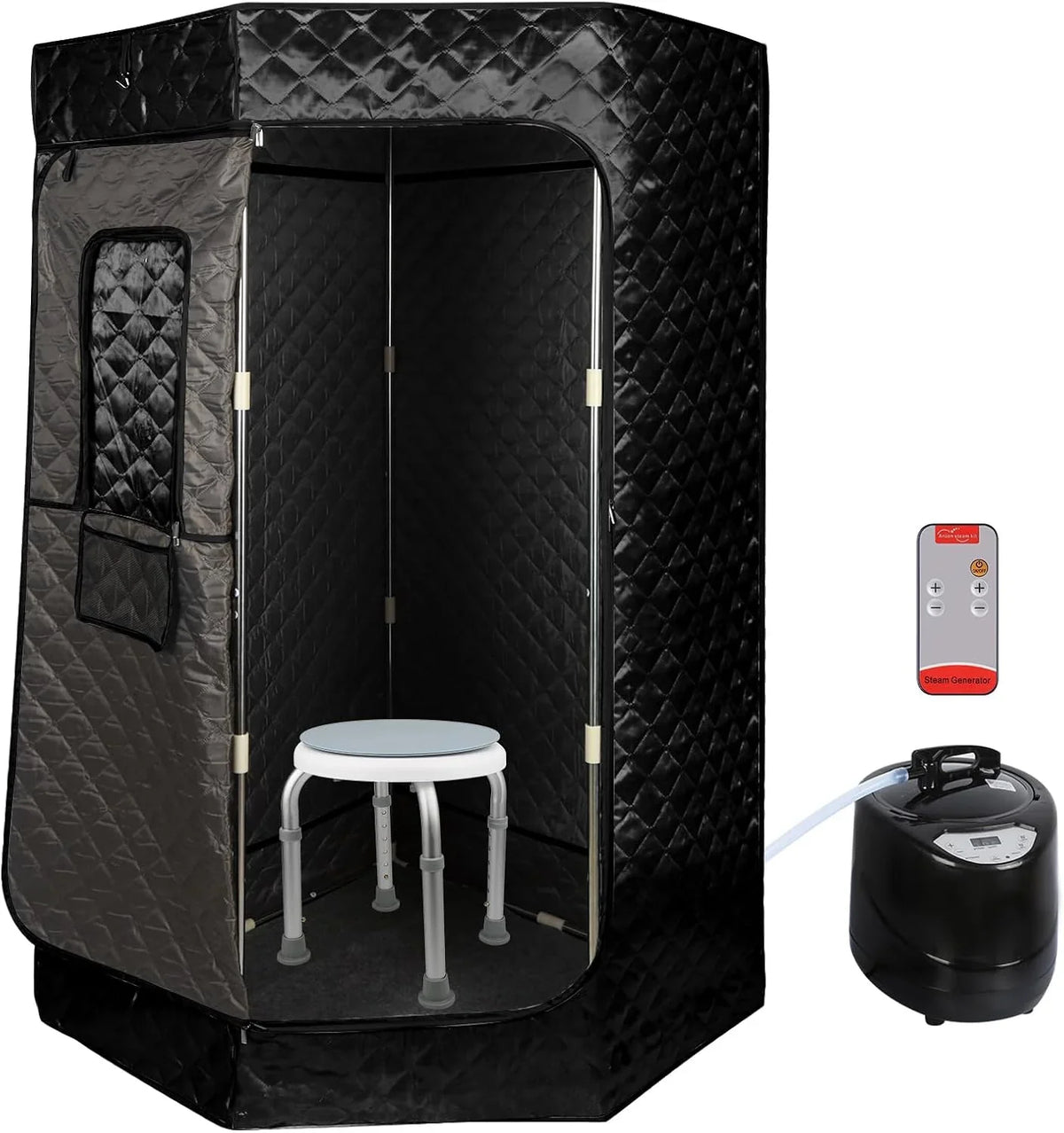OHMG Sauna de Vapor y Cabina 3L 1000W Tienda de Sauna Portátil Plegable Aislante de Cuatro Capas y Generador de Vapor de Sauna para Baño de Sauna, Desintoxicación, Terapia Corporal