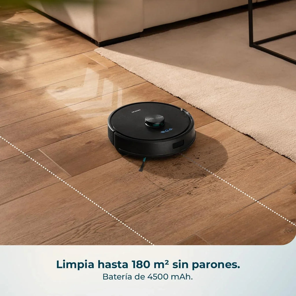 Cecotec Robot Aspirador y Friegasuelos con Base Autovaciado Conga Y70 Genesis. Navegación Láser y Ultrapotencia de 20000Pa, Base para 12 Semanas, Cepillo Anti-Enredos, Cobertura 180 m², App Control