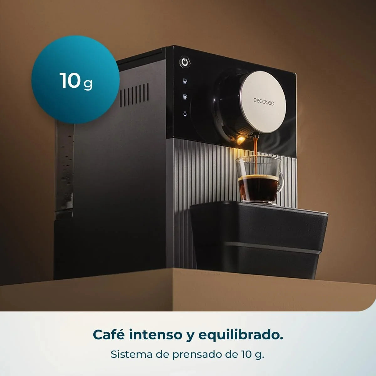 Cecotec Cafetera Superautomática Compacta Cremmaet Cube Red. 1350W, Rendimiento Profesional, Sistema de Prensado, Pre-Infusión, 19Bares, Sistema Thermoblock, 5 Niveles de Molienda, Control Táctil