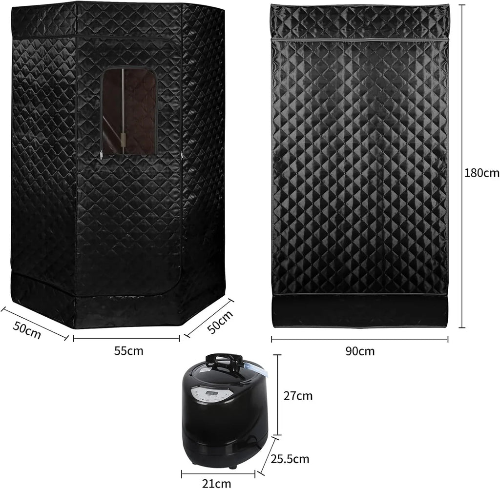 OHMG Sauna de Vapor y Cabina 3L 1000W Tienda de Sauna Portátil Plegable Aislante de Cuatro Capas y Generador de Vapor de Sauna para Baño de Sauna, Desintoxicación, Terapia Corporal