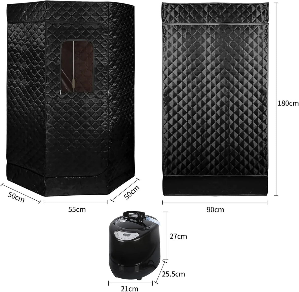 OHMG Sauna de Vapor y Cabina 3L 1000W Tienda de Sauna Portátil Plegable Aislante de Cuatro Capas y Generador de Vapor de Sauna para Baño de Sauna, Desintoxicación, Terapia Corporal