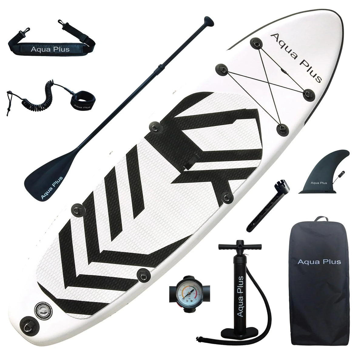 2025 Aqua Plus SUP Inflable – Grosor 15 cm, para Todos los Niveles, Tabla de Paddle Surf, ISUP con Bomba y Bolsa de Viaje, Adolescente/Adulto