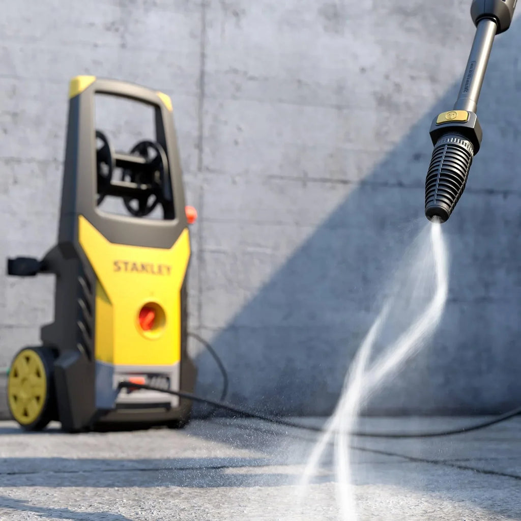 Stanley Hidrolimpiadora SXPW19BX | Alta Presión | para Automóviles Y Superficies Externas | con Limpiadora de Superficies y Cepillo Fijo | Presión máx. 150 Bar | Caudal máx. 440 l/h | Consumo 1900 W