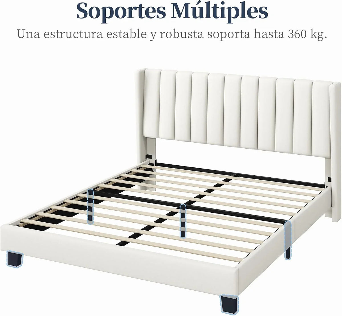 Yaheetech Upholstered Bed with Padded Headboard 16 x 200 cm Beige