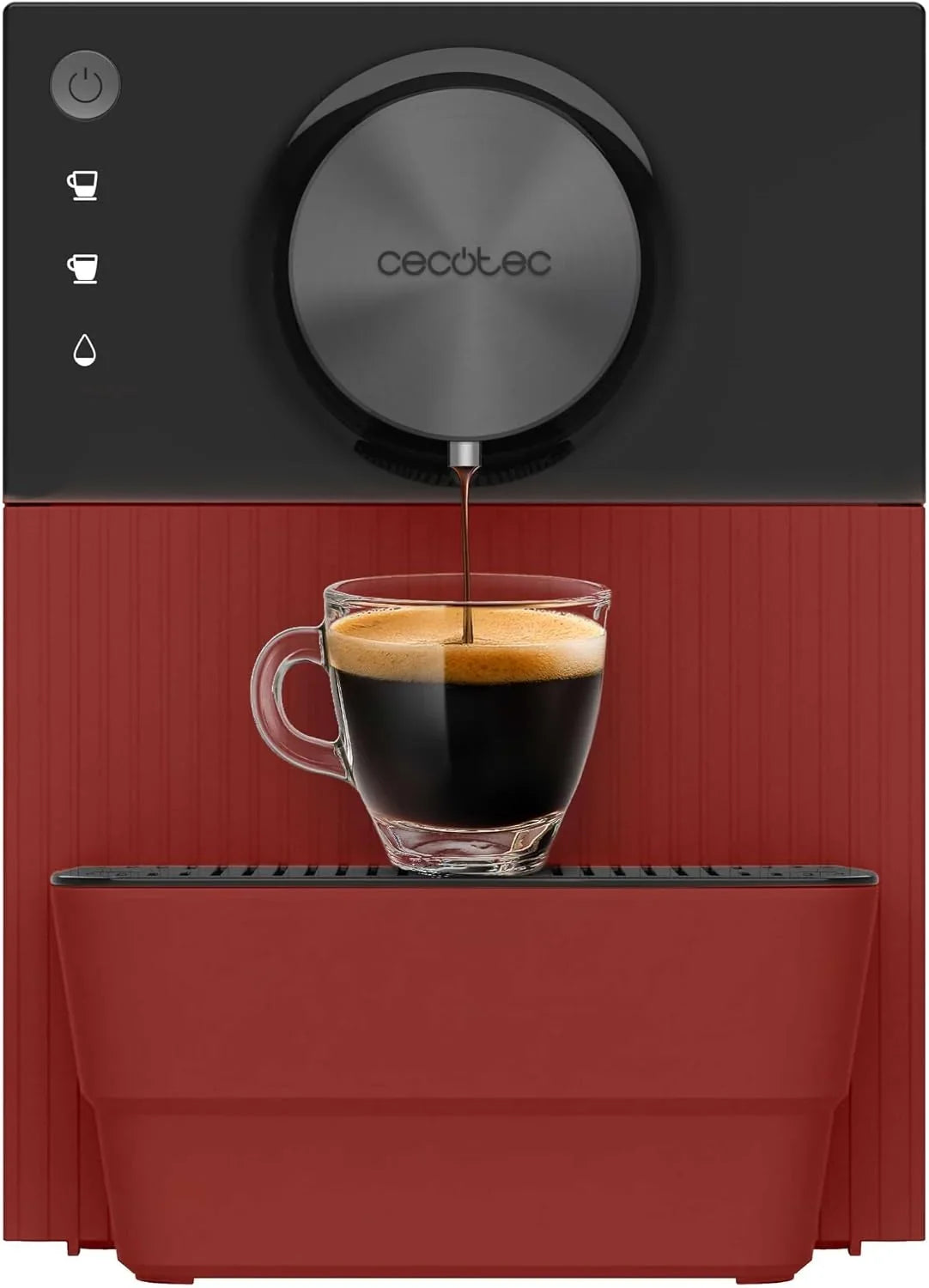 Cecotec Cafetera Superautomática Compacta Cremmaet Cube Red. 1350W, Rendimiento Profesional, Sistema de Prensado, Pre-Infusión, 19Bares, Sistema Thermoblock, 5 Niveles de Molienda, Control Táctil