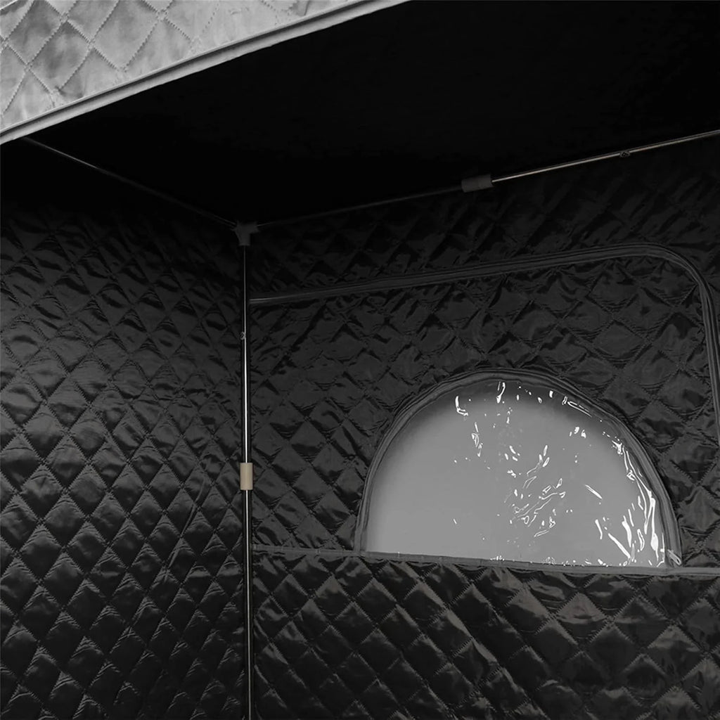 MINGYI Sauna de vapor portátil y plegable de 1000 W con cabina de vapor, generador de vapor de 2,5 camas y mando a distancia, 100 × 80 × 170 cm (Negro)