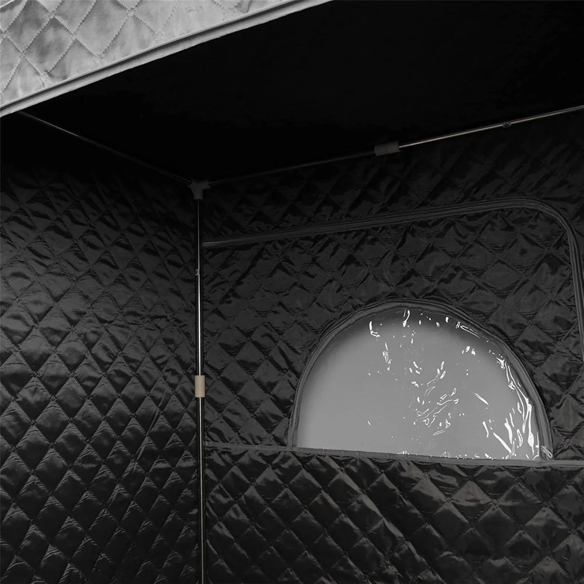 MINGYI Sauna de vapor portátil y plegable de 1000 W con cabina de vapor, generador de vapor de 2,5 camas y mando a distancia, 100 × 80 × 170 cm (Negro)
