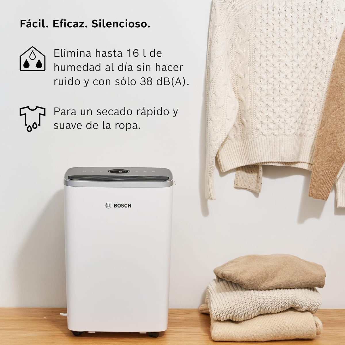Bosch Dry 4000, Deshumidificador, Para estancias de hasta 33 m²