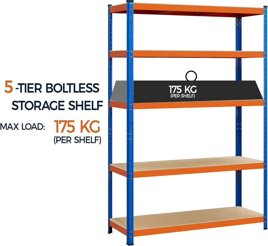 Yaheetech 2pcs de Estantería Metálica de Almacenaje Industrial 180x120x45cm