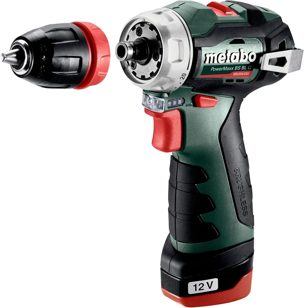 metabo PowerMaxx BS BL Q 601749500 - Taladro atornillador inalámbrico Li-ION 12V 2Ah + 2 pilas