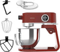 Cecotec Batidora Amasadora Twist&Fusion 4000 Luxury Red. 800 W, Cuerpo de Aluminio fundido, Motor DC, 8 velocidades, Luz LED, Bol de Acero Inoxidable de 5,2 L
