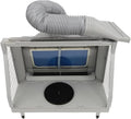 OUKANING Cabina de pintura para aerógrafo con LED y succión, plegable